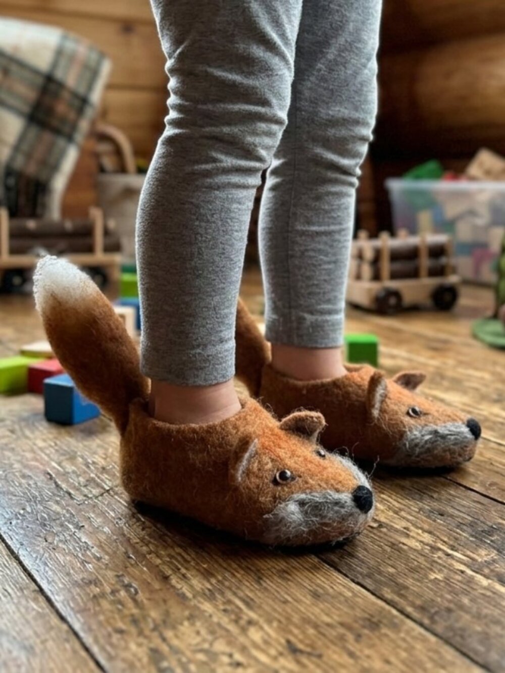 Adorable Fox Kids Slippers